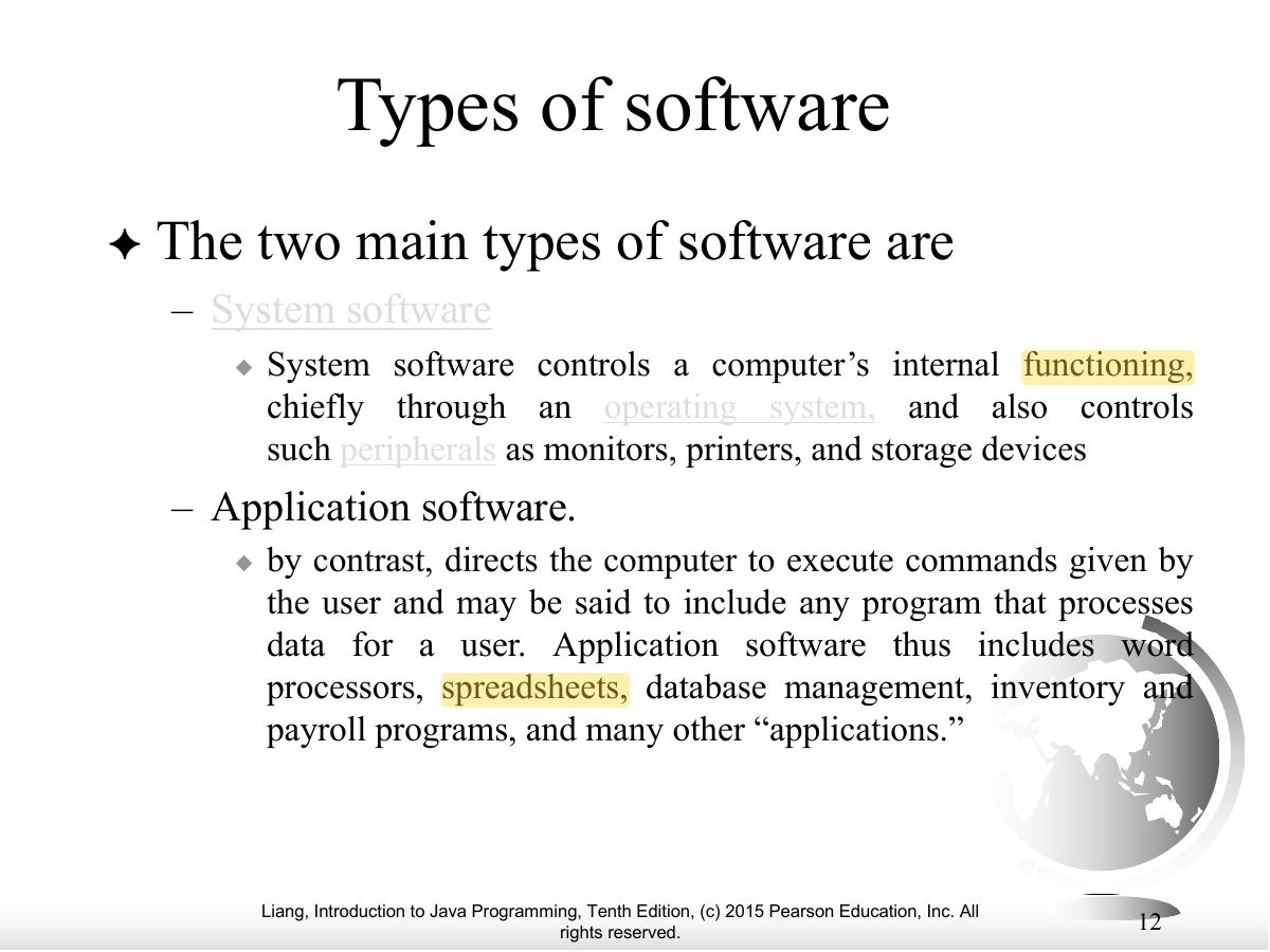 Slide 12: Types of software