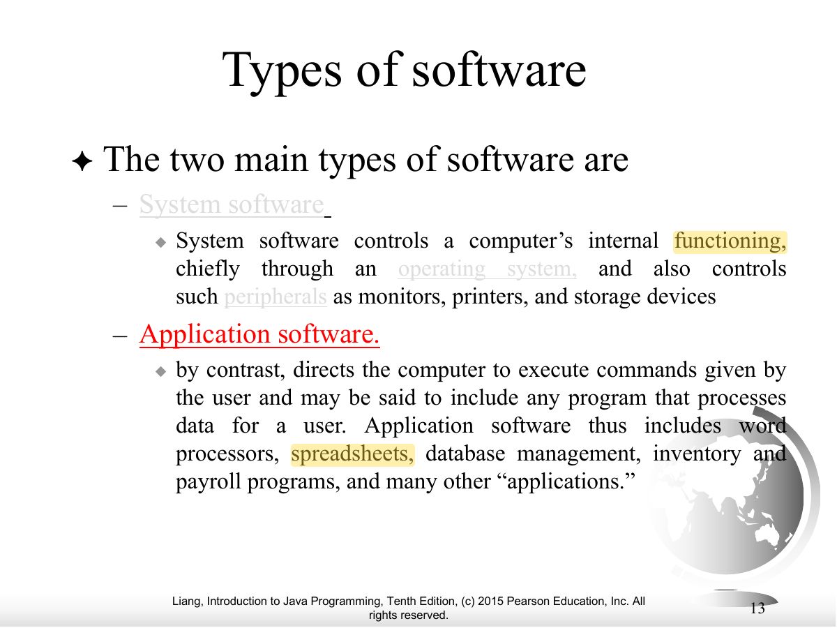 Slide 13: Types of software