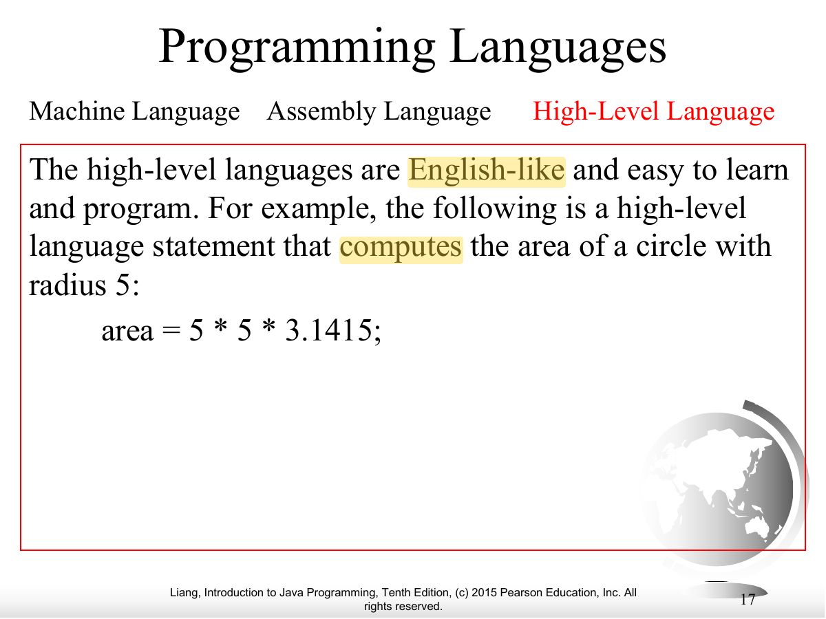 Slide 17: Programming Languages