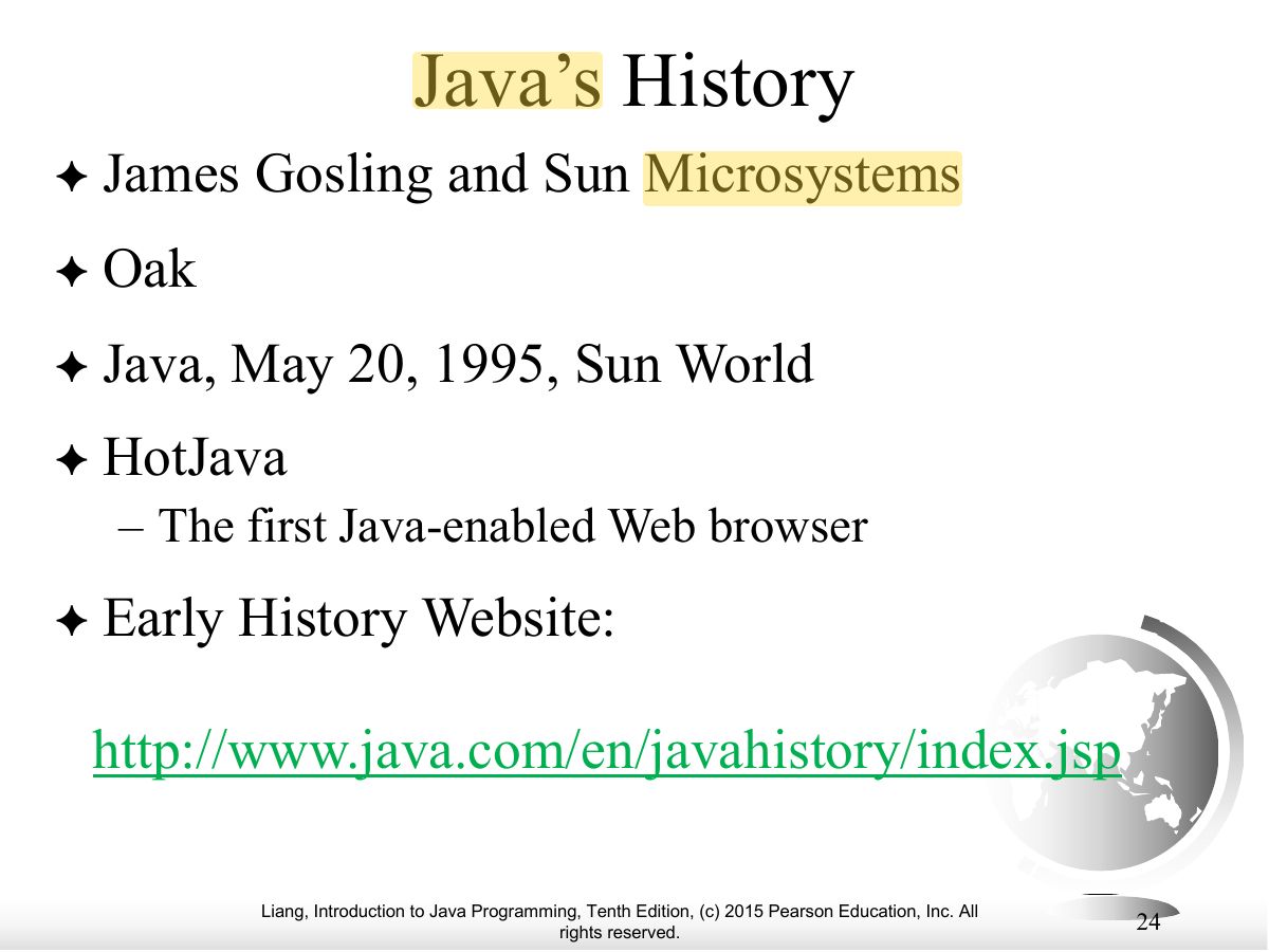 Slide 24: Java’s History