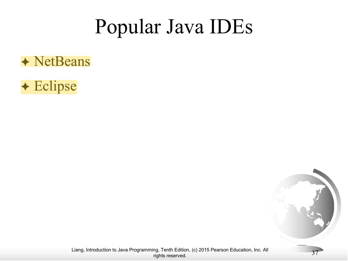 Slide 37: Popular Java IDEs