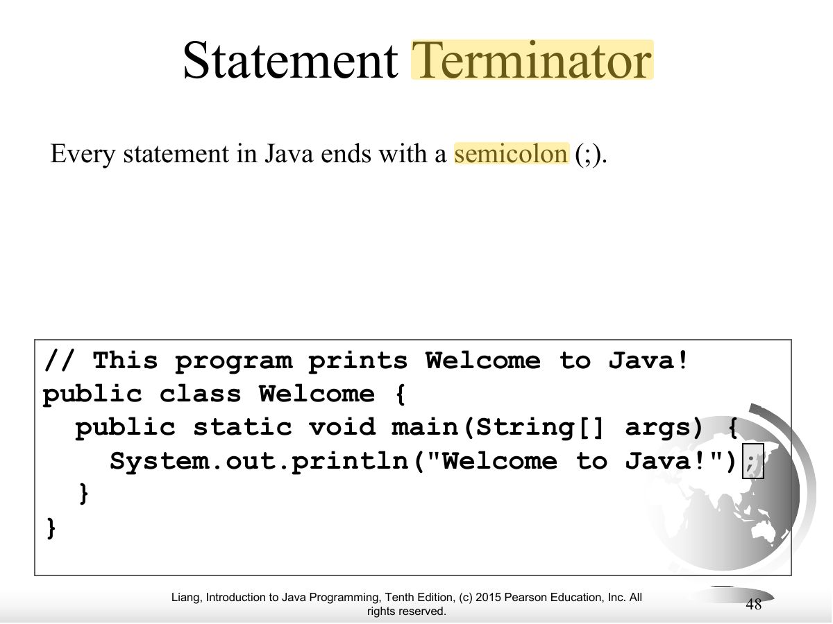 Slide 48: Statement Terminator