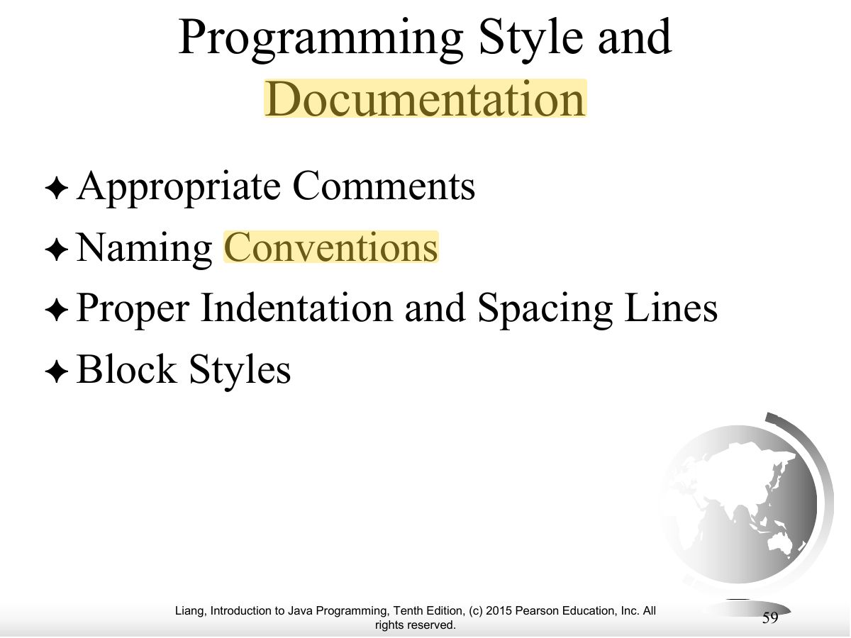 Slide 59: Programming Style and Documentation