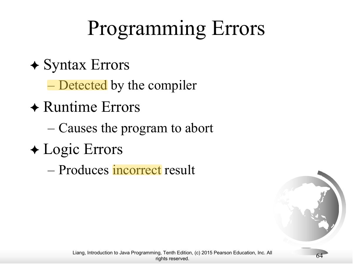 Slide 64: Programming Errors