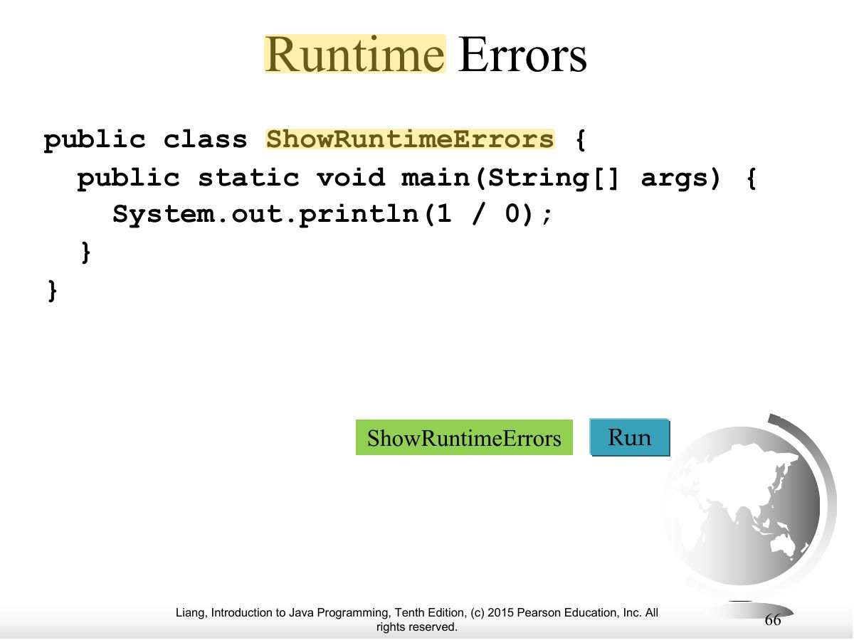 Slide 66: Runtime Errors
