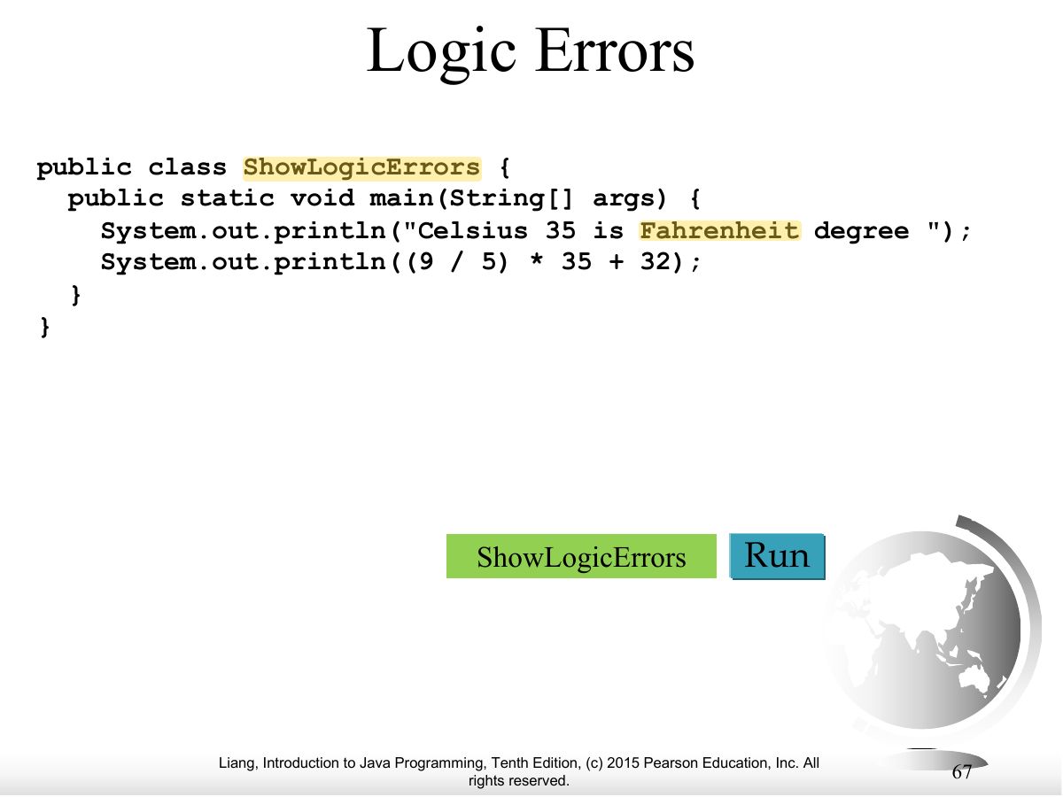 Slide 67: Logic Errors