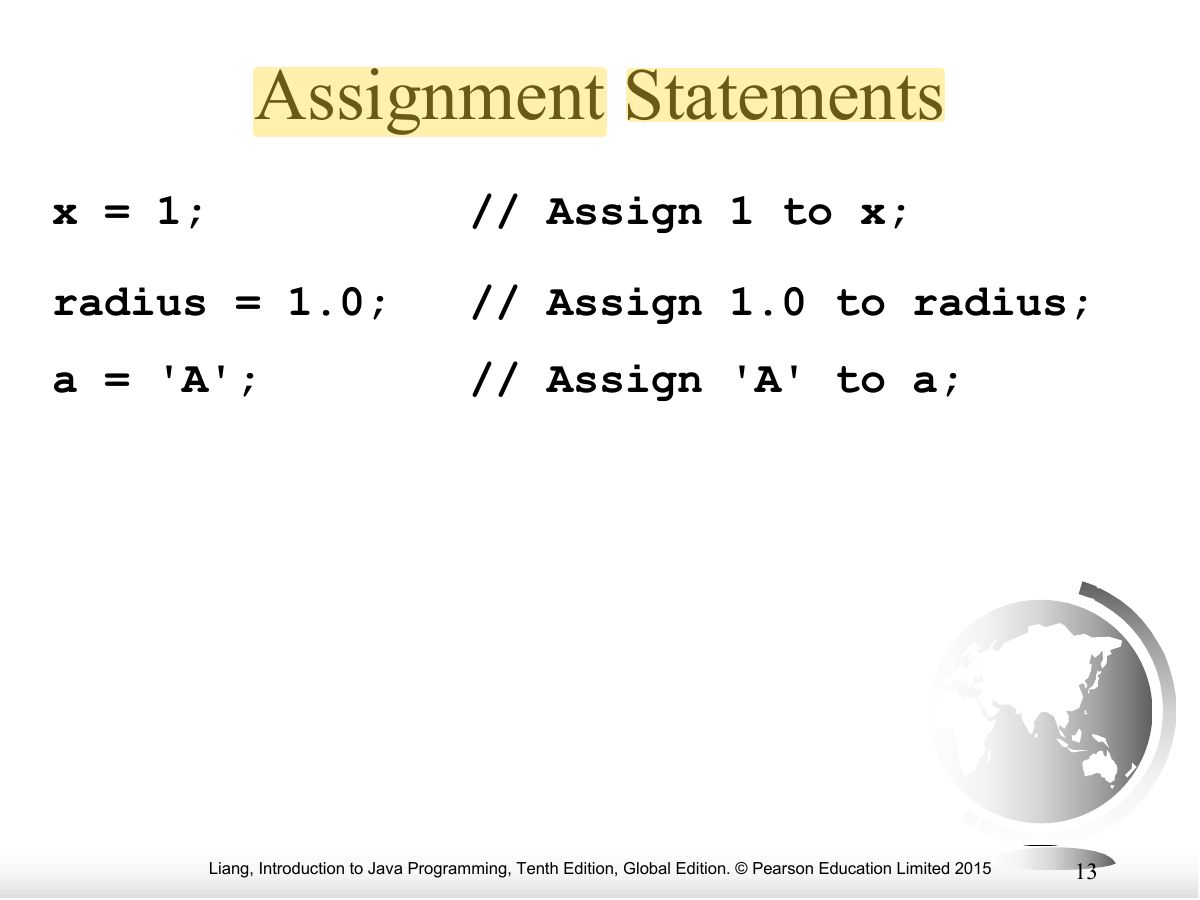 Slide 13: Assignment Statements