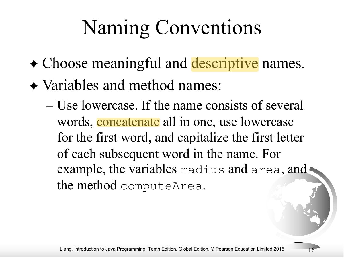 Slide 16: Naming Conventions