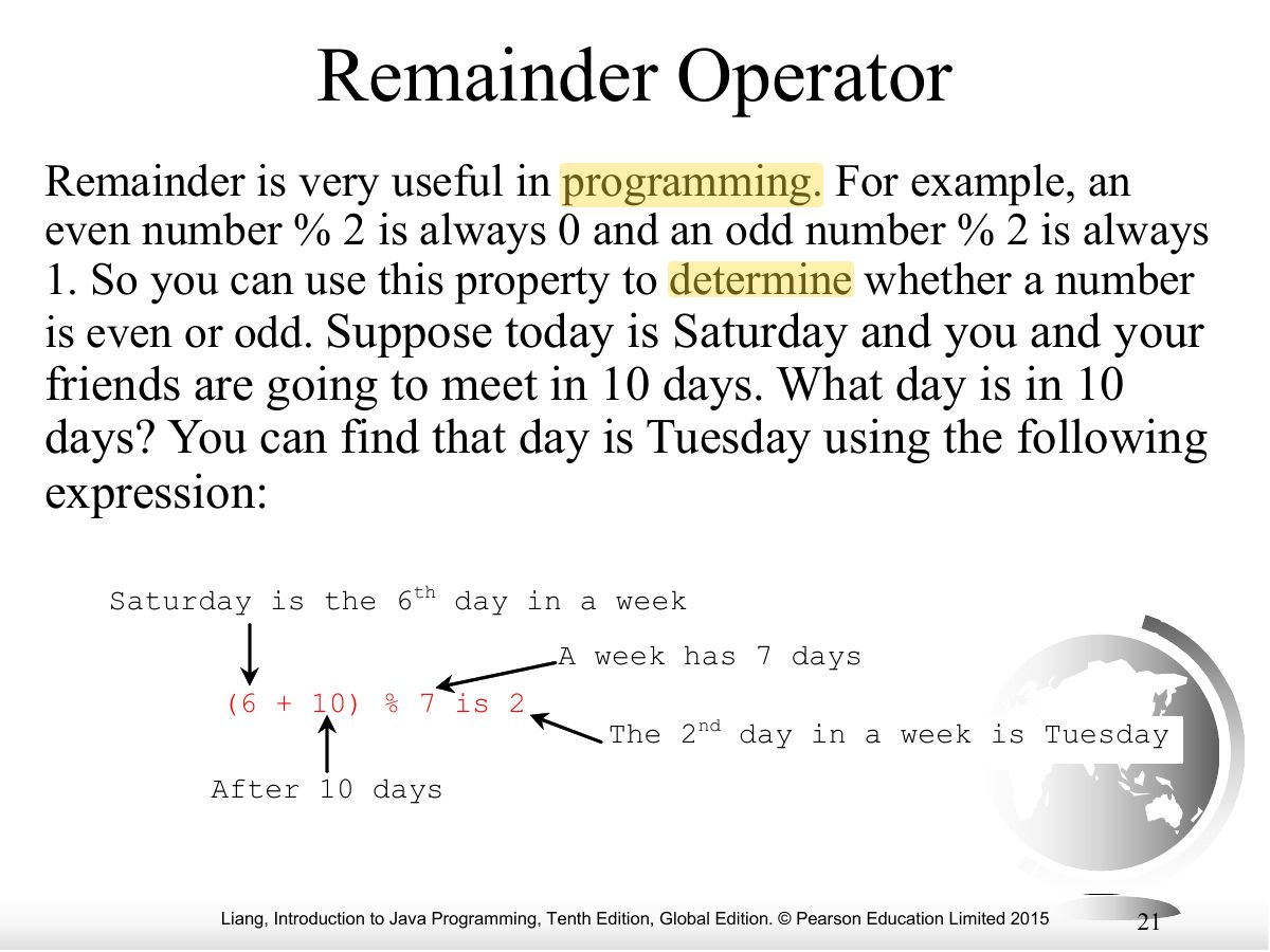 Slide 21: Remainder Operator