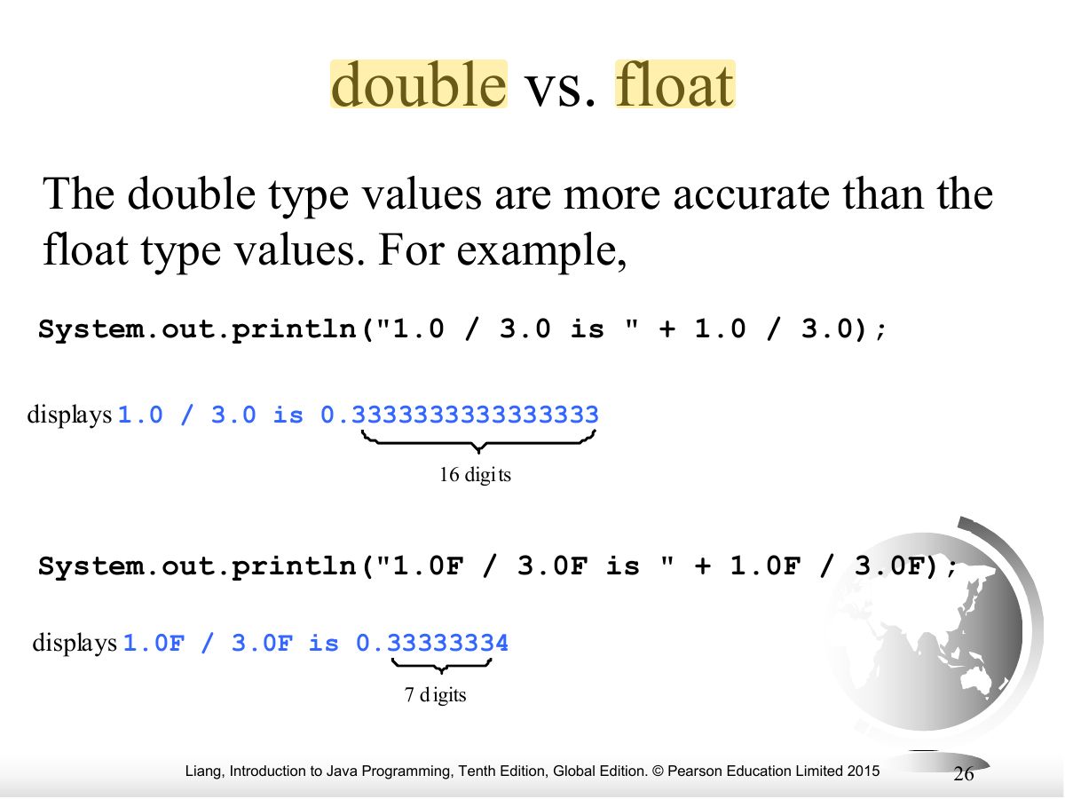 Slide 26: double vs. float