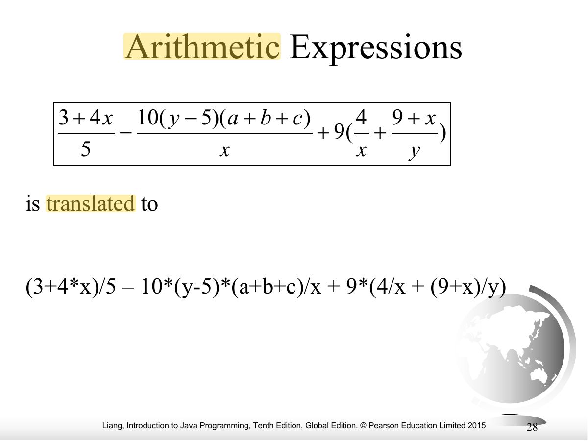 Slide 28: Arithmetic Expressions