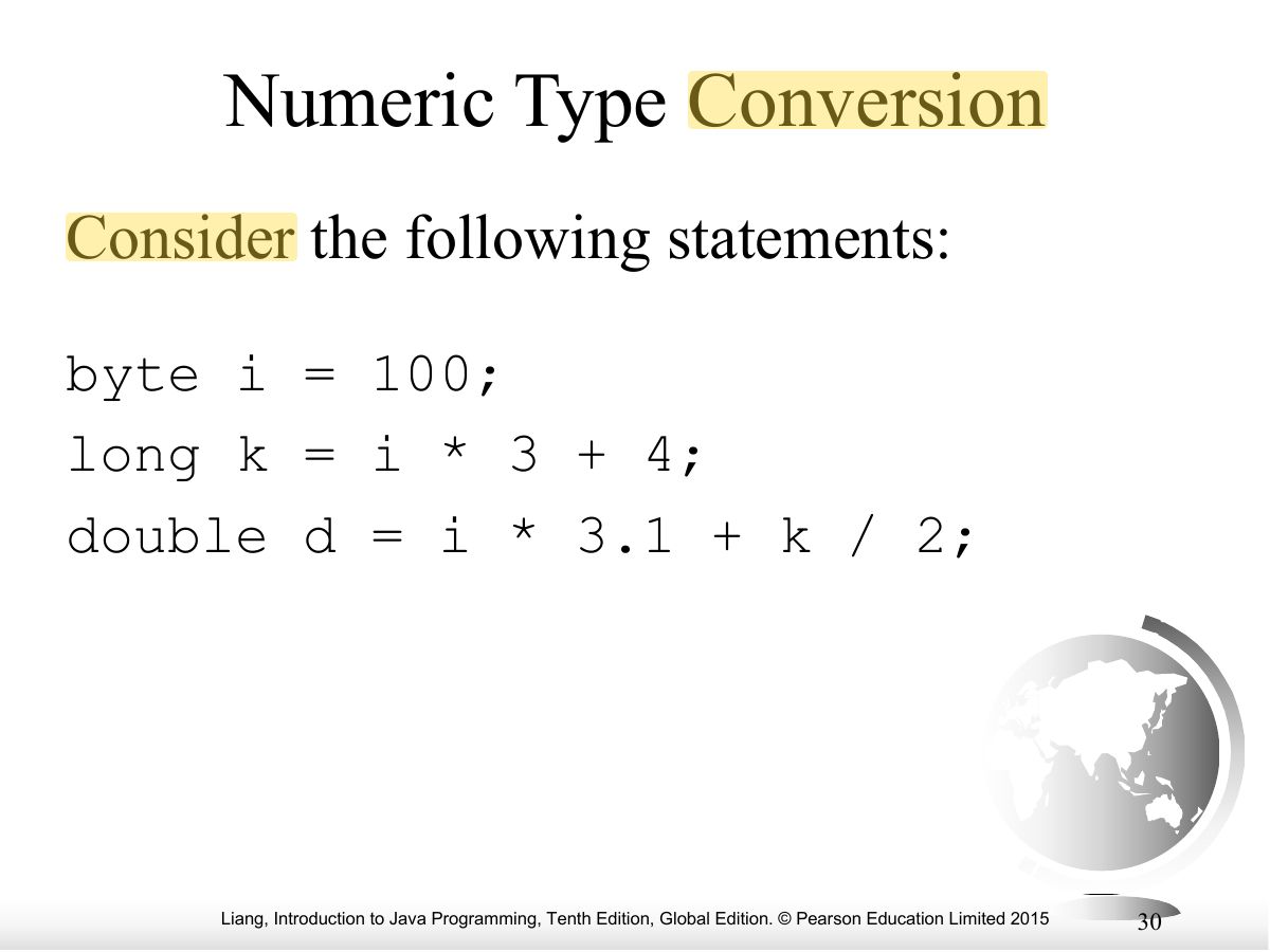 Slide 30: Numeric Type Conversion