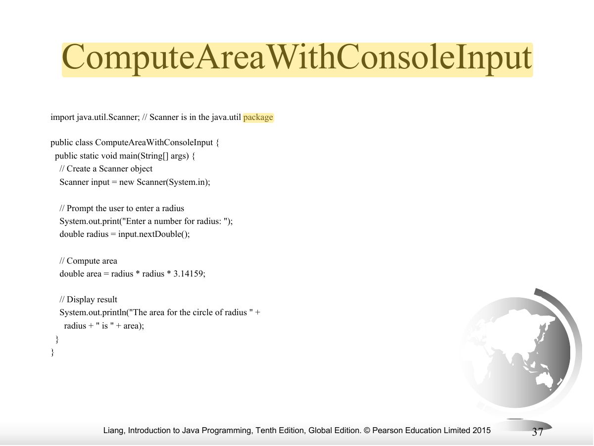 Slide 37: ComputeAreaWithConsoleInput