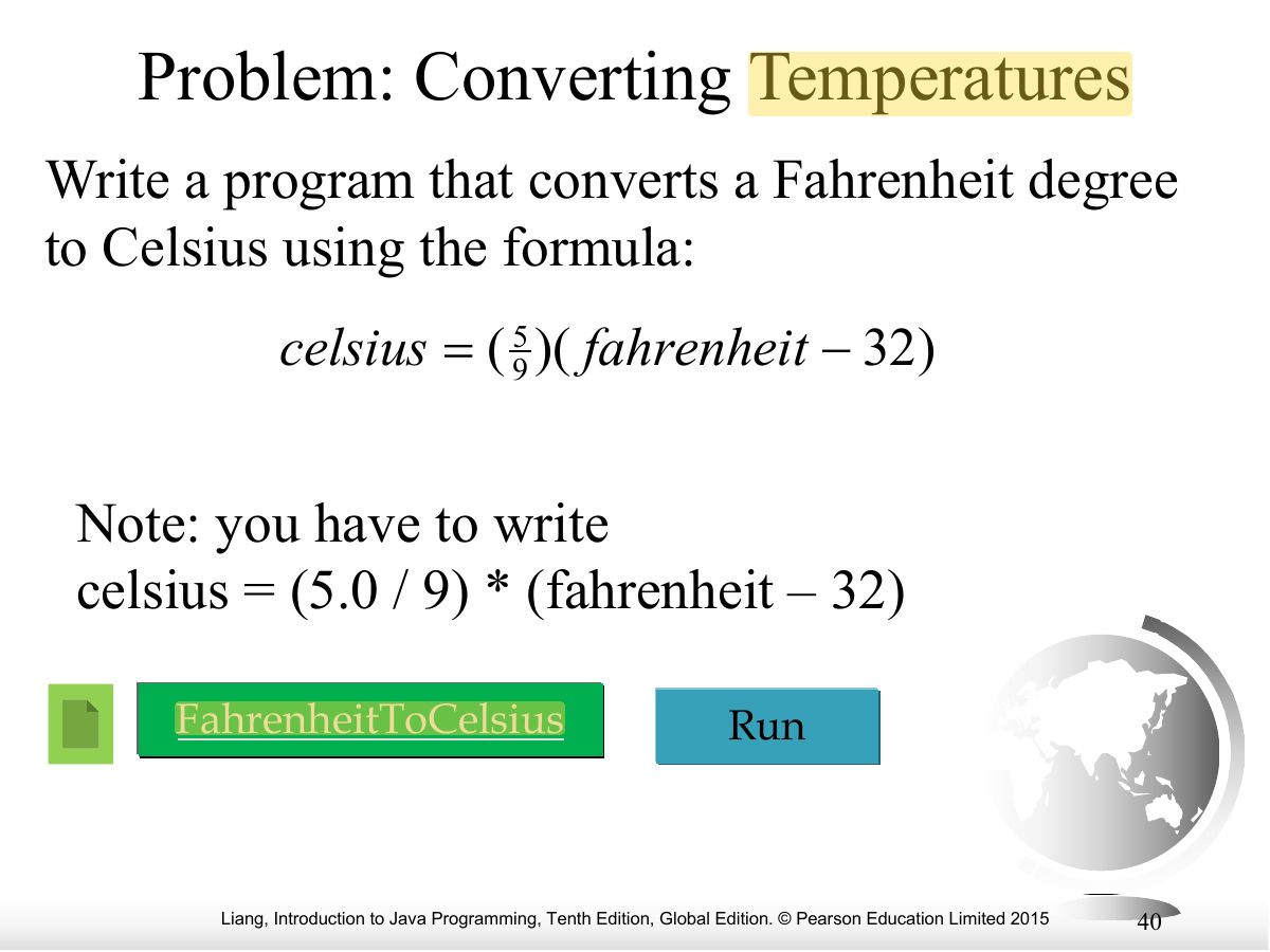 Slide 40: Problem: Converting Temperatures
