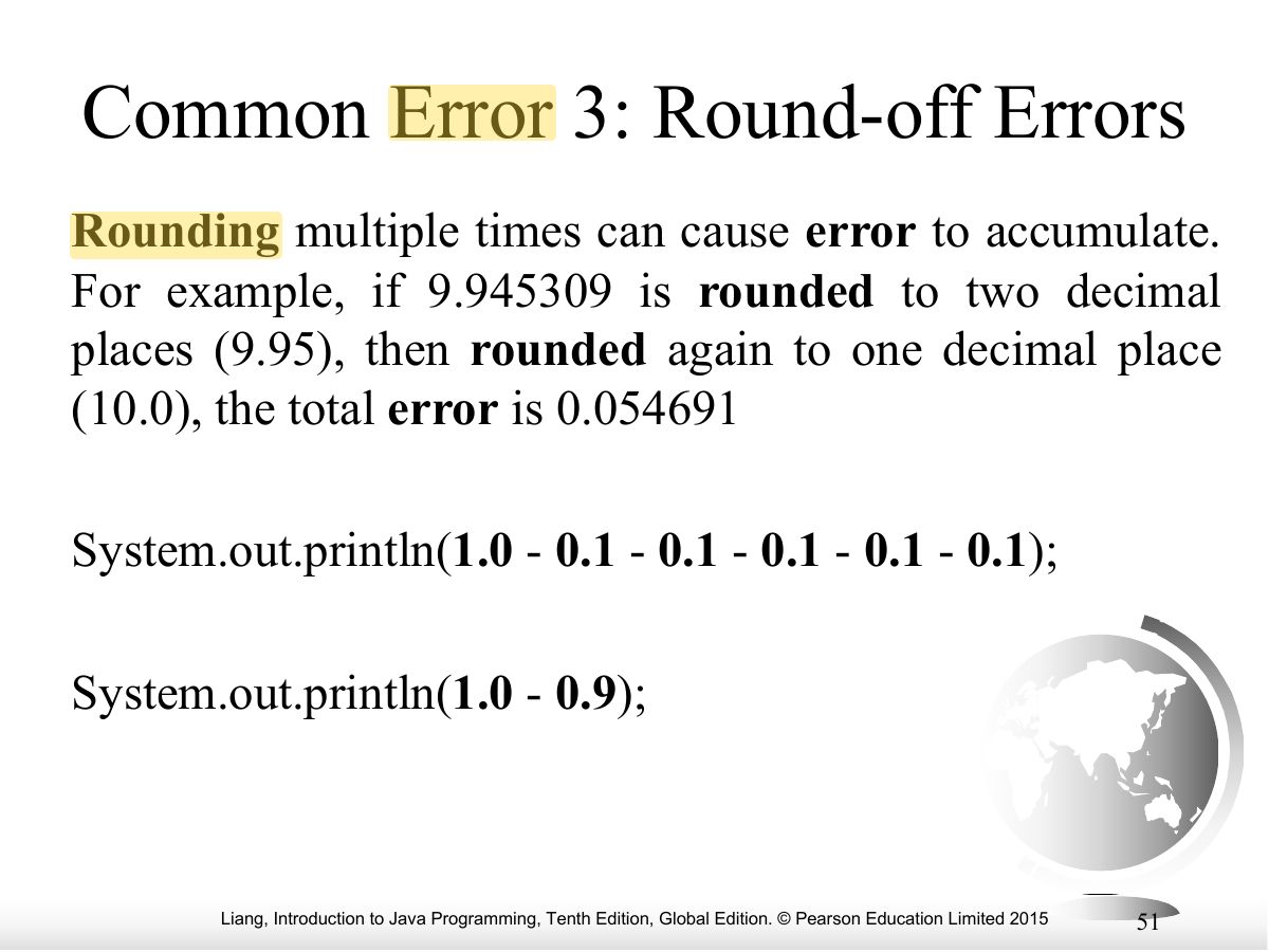 Slide 51: Common Error 3: Round-off Errors