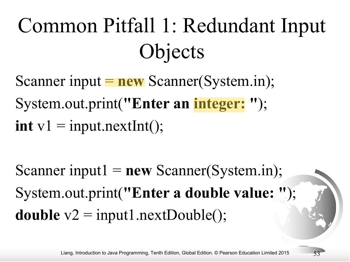 Slide 53: Common Pitfall 1: Redundant Input Objects