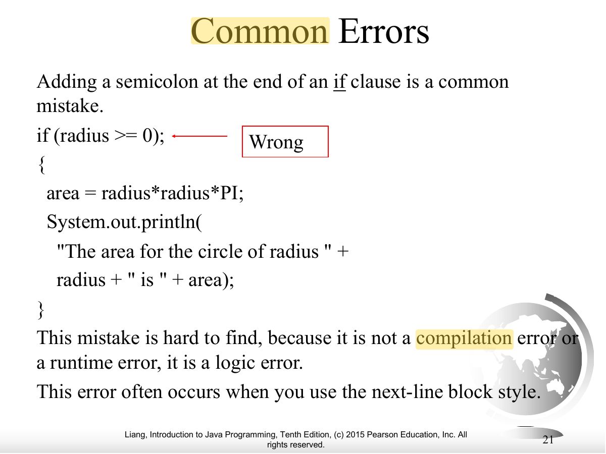 Slide 21: Common Errors