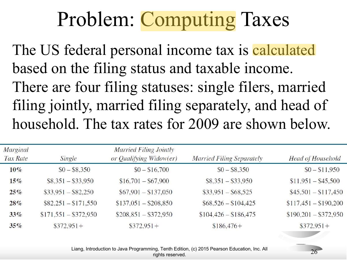 Slide 26: Problem: Computing Taxes