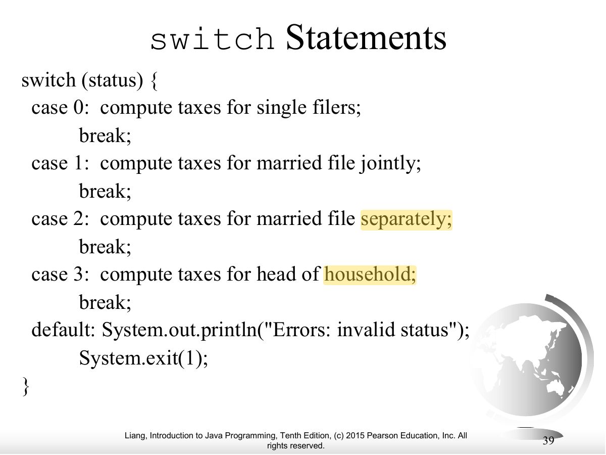 Slide 39: switch