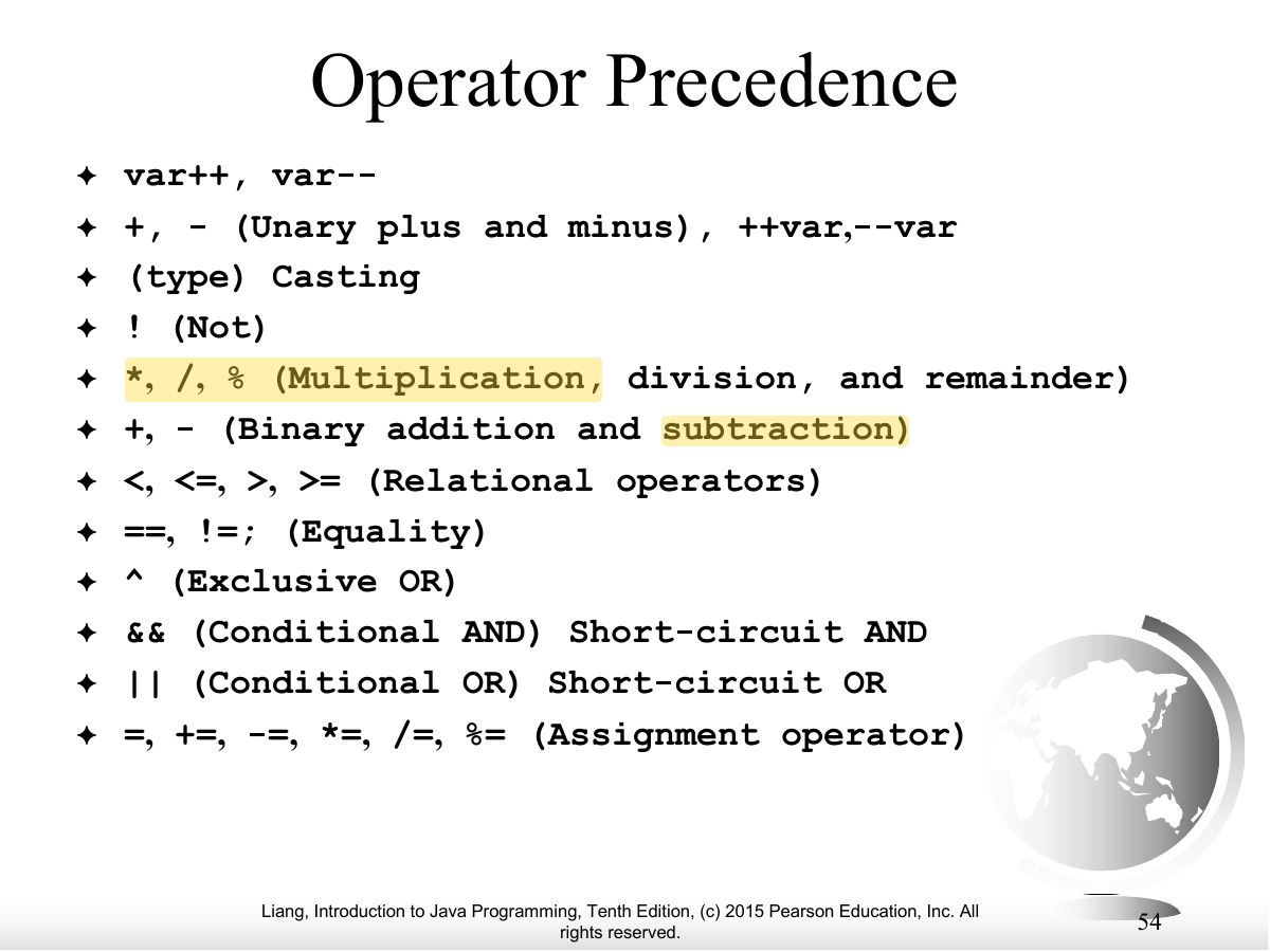 Slide 54: Operator Precedence