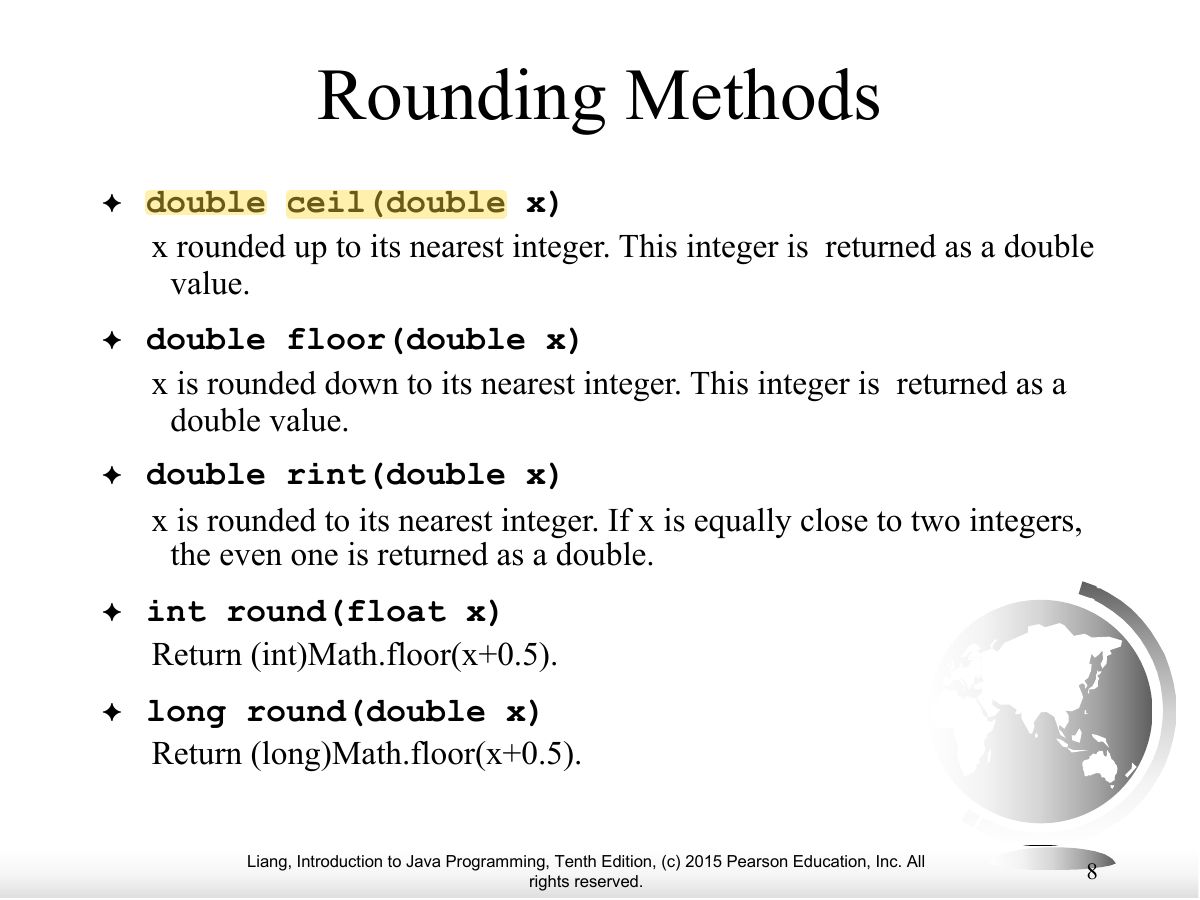 Slide 8: Rounding Methods