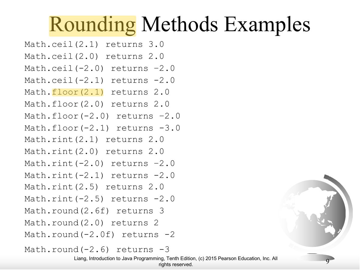Slide 9: Rounding Methods Examples