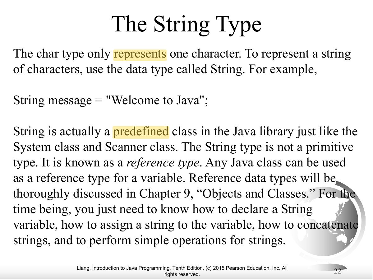 Slide 22: The String Type
