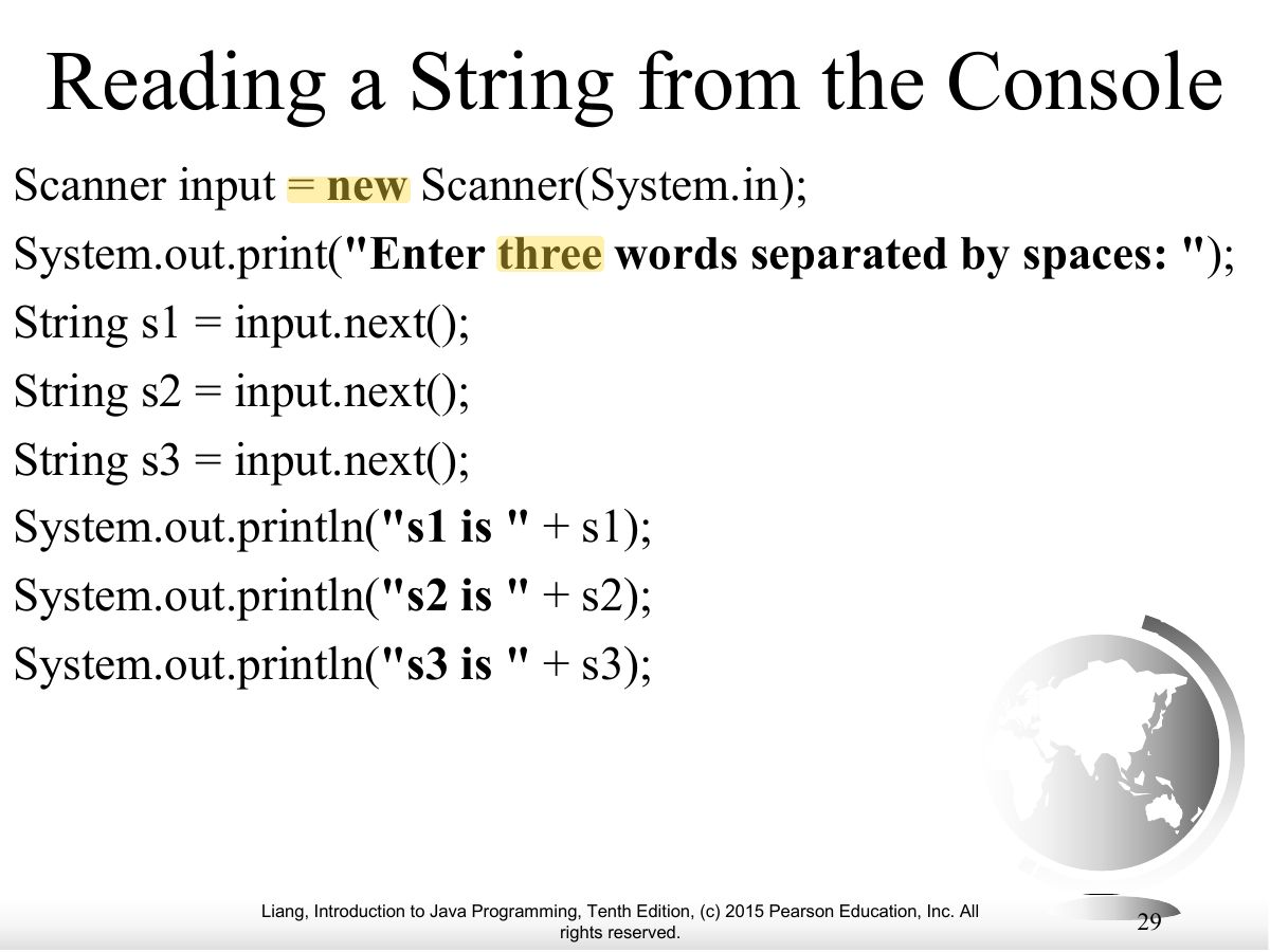 Slide 29: Reading a String from the Console