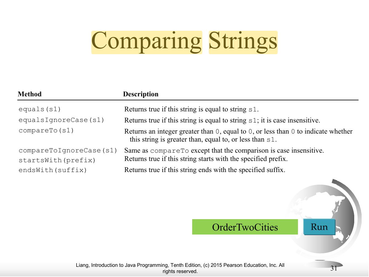 Slide 31: Comparing Strings