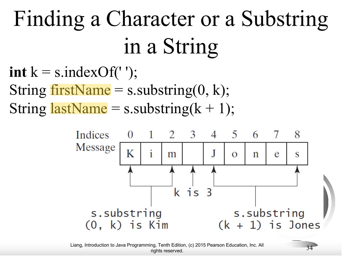 Slide 34: Finding a Character or a Substring in a String