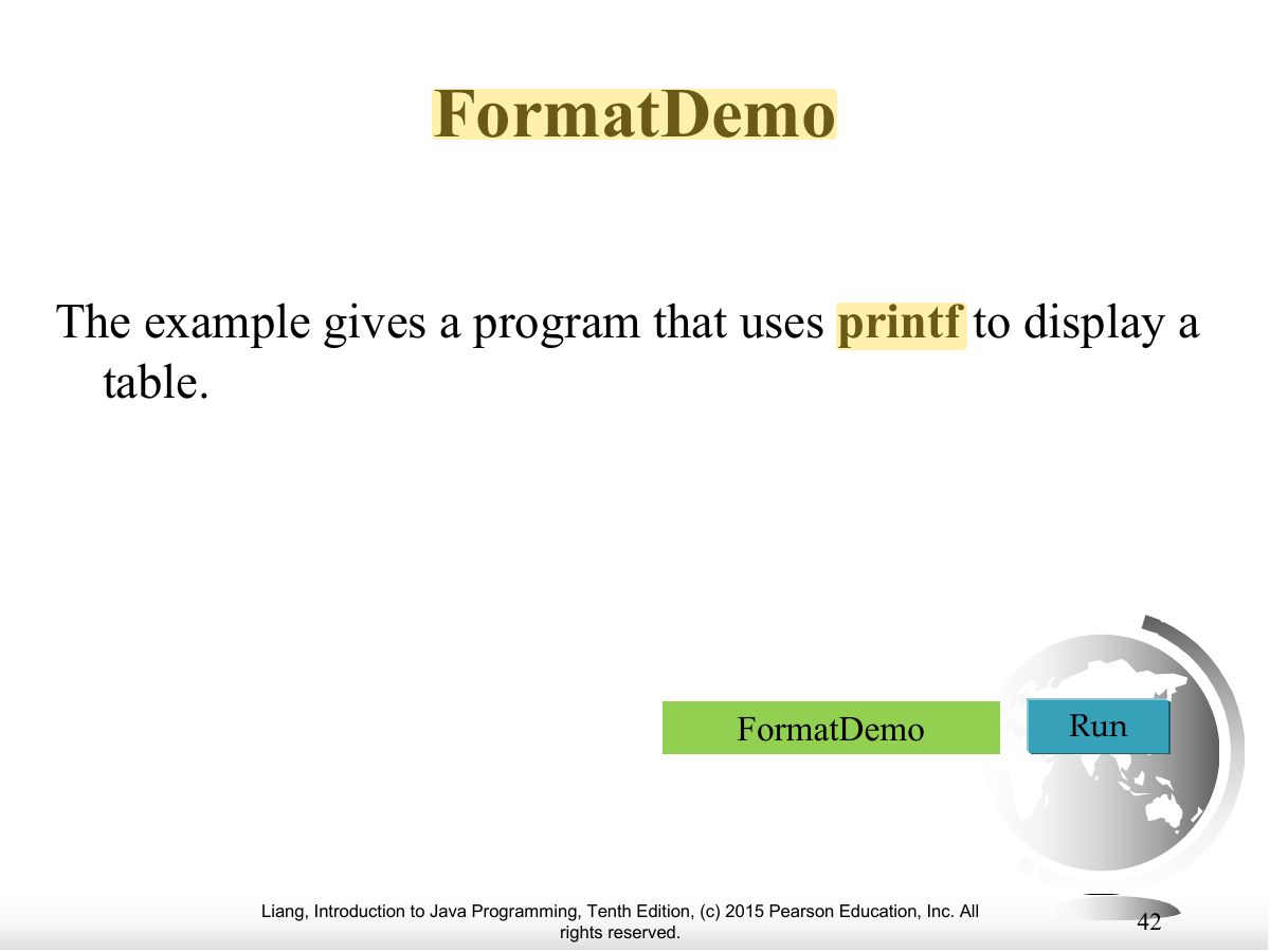 Slide 42: FormatDemo