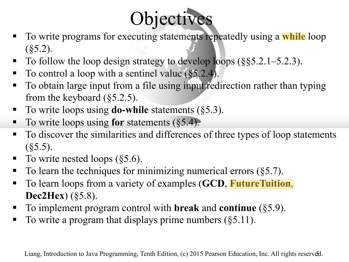 Slide 5: while § loop (§5.2). §
