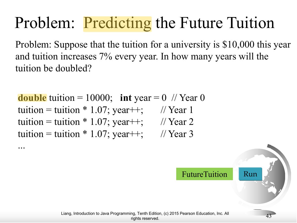 Slide 43: Problem: Predicting the Future Tuition