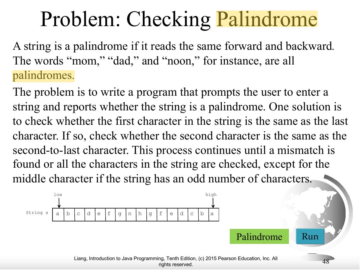 Slide 48: Problem: Checking Palindrome
