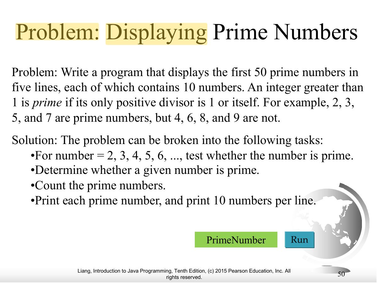 Slide 50: Problem: Displaying Prime Numbers