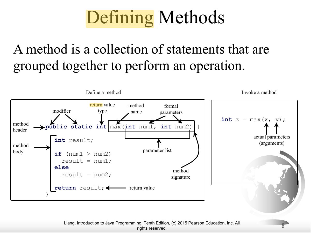 Slide 8: Defining Methods