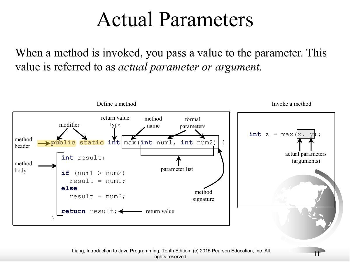 Slide 11: Actual Parameters
