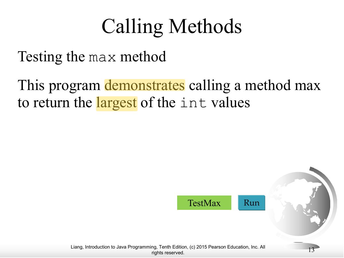 Slide 13: Calling Methods