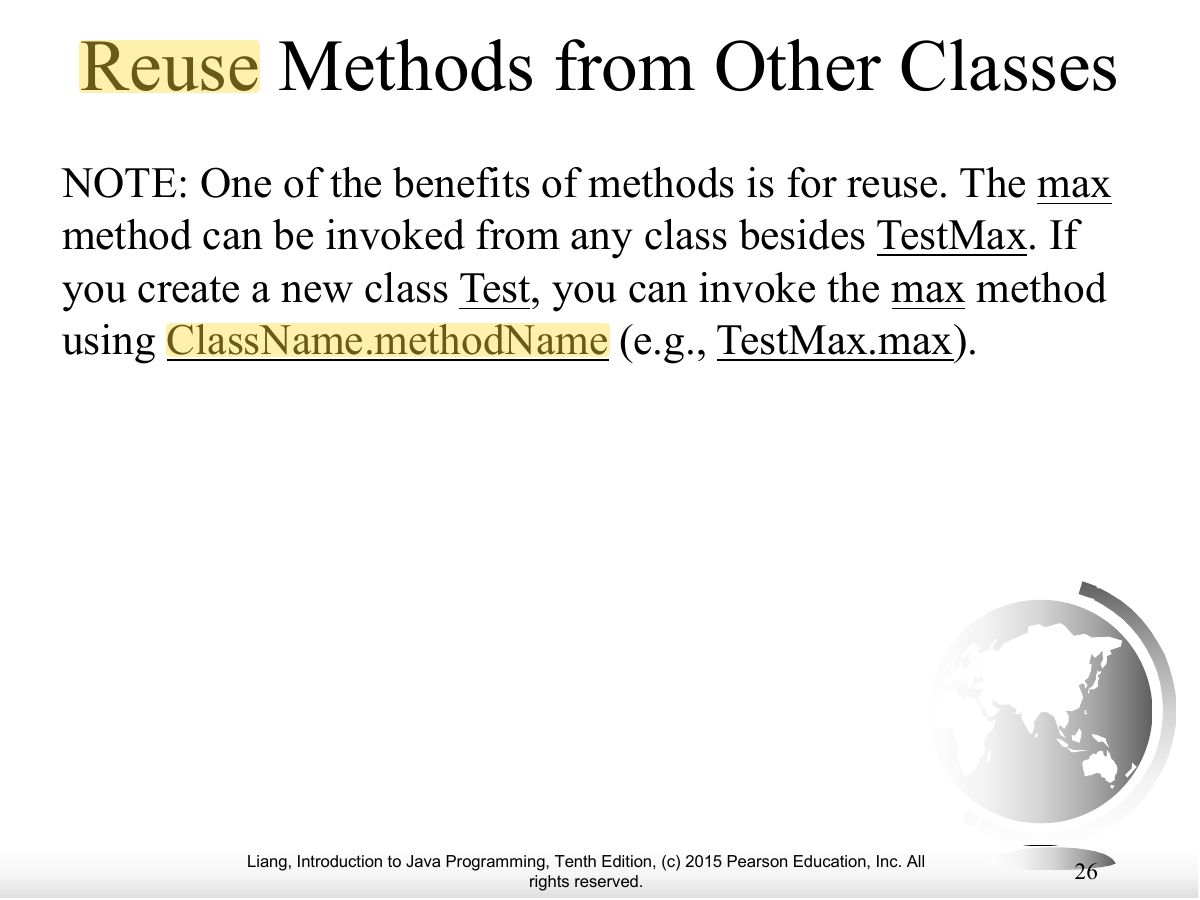 Slide 26: Reuse Methods from Other Classes