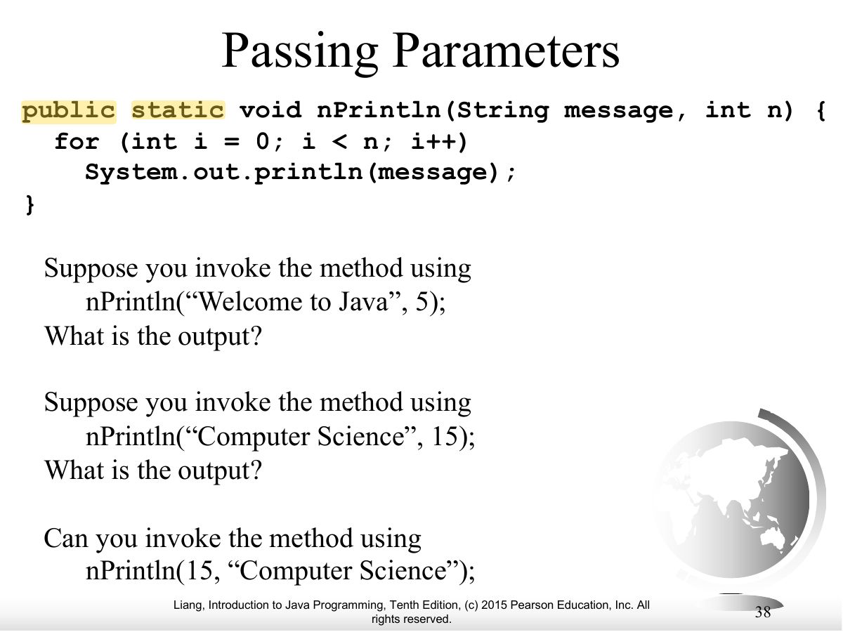 Slide 38: Passing Parameters