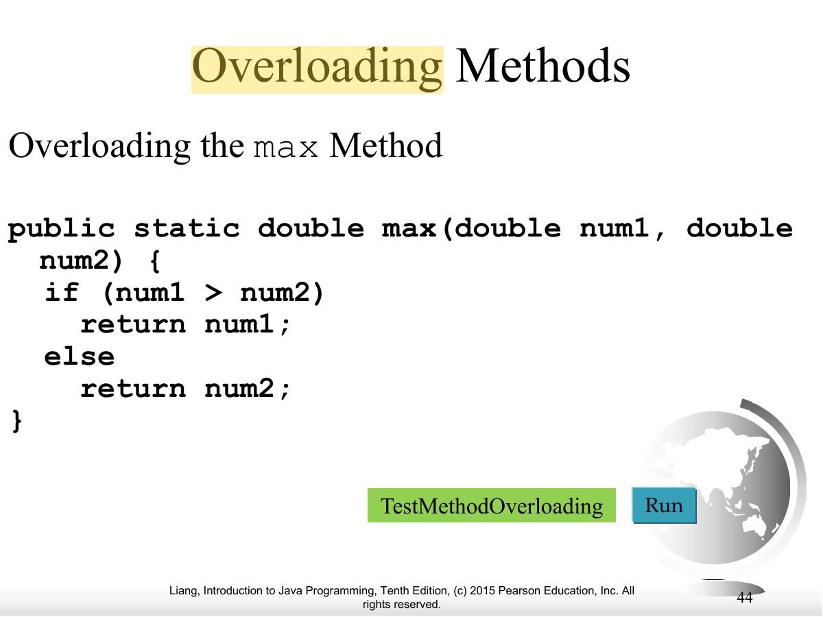 Slide 43: Overloading Methods
