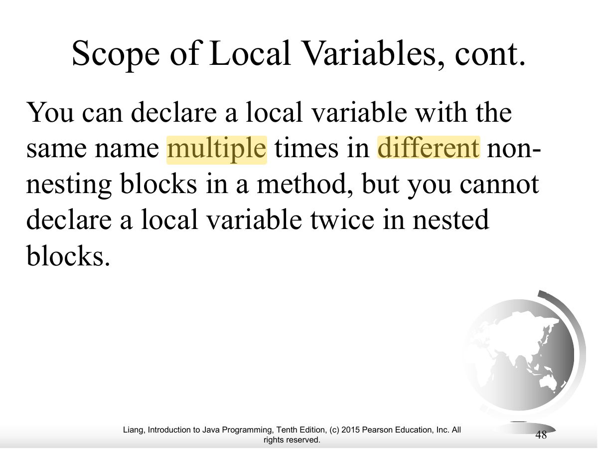 Slide 47: Scope of Local Variables, cont.