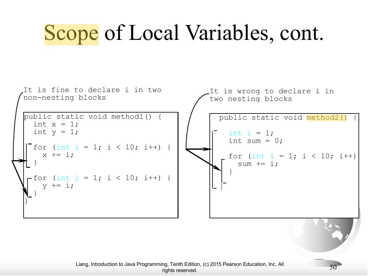 Slide 48: Scope of Local Variables, cont.
