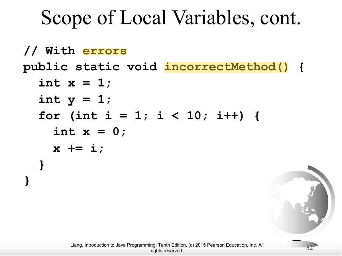 Slide 50: Scope of Local Variables, cont.