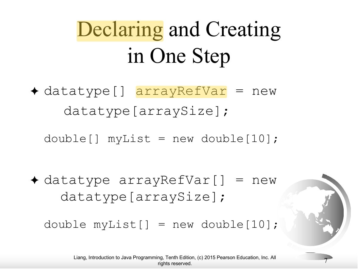 Slide 7: Declaring and Creating in One Step