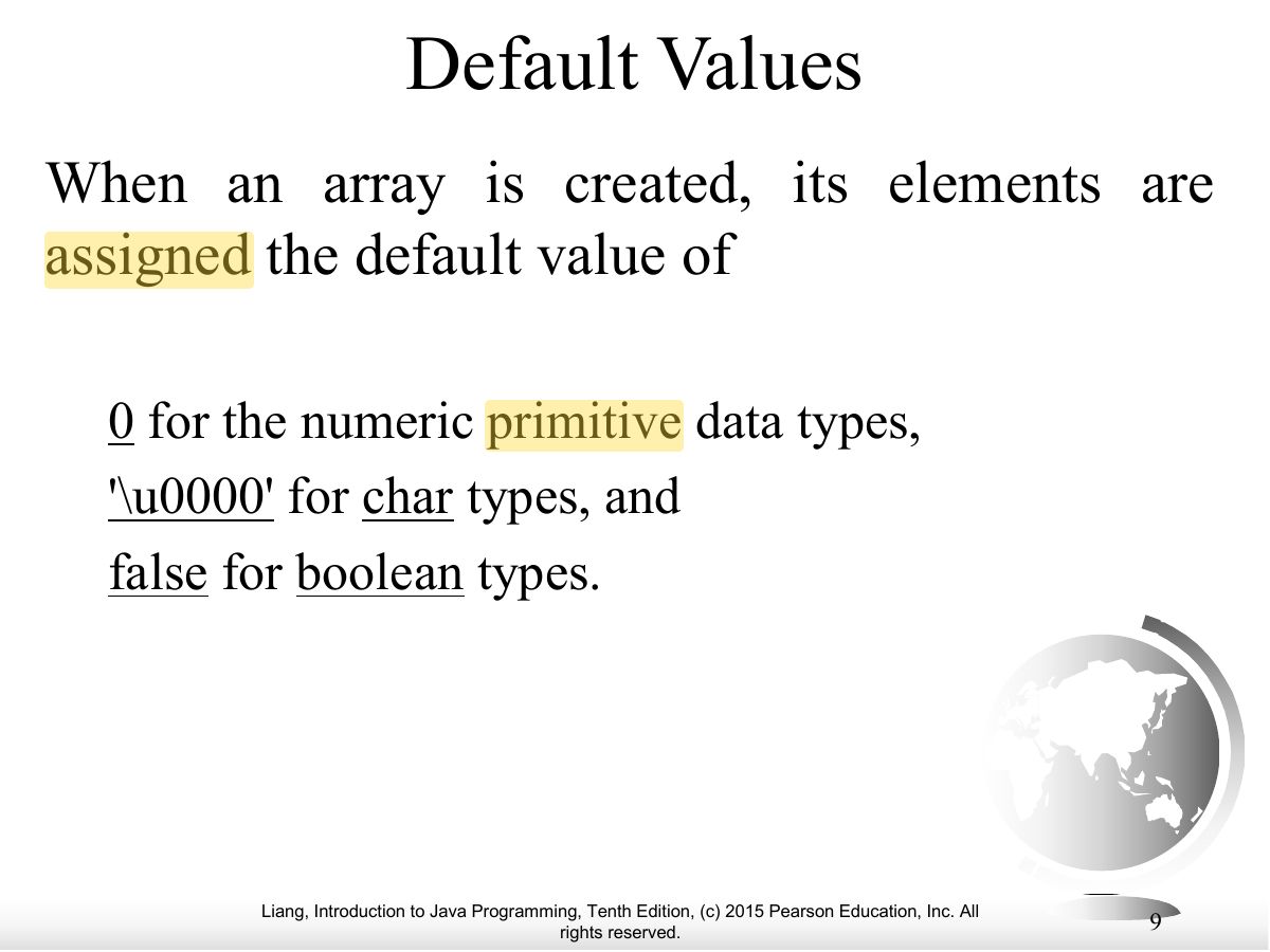 Slide 9: Default Values