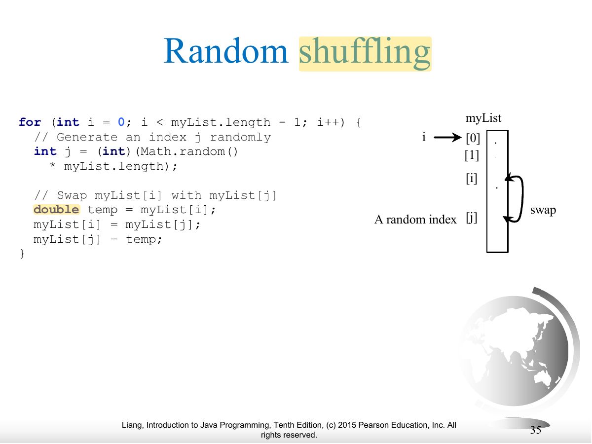 Slide 35: Random shuffling