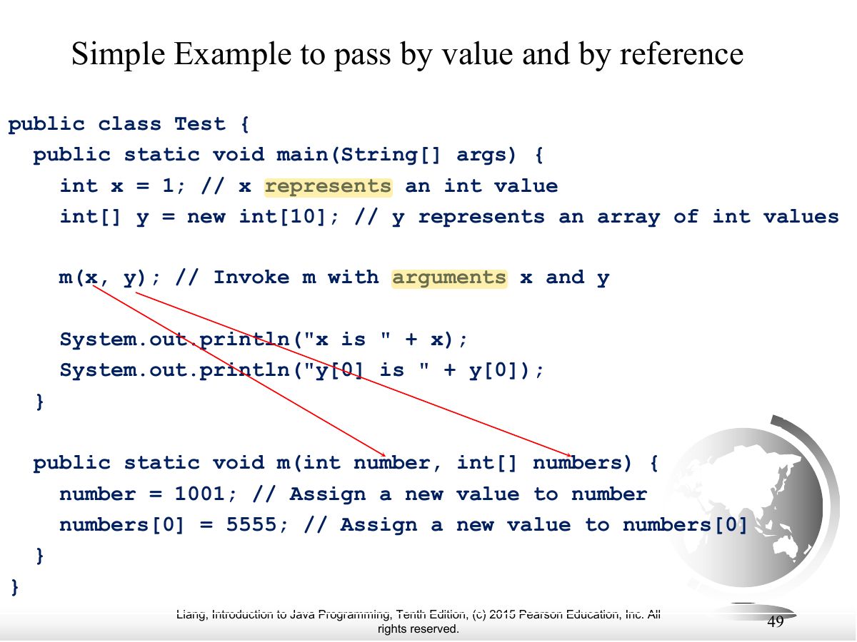 Slide 45: Simple Example to pass by value and by reference