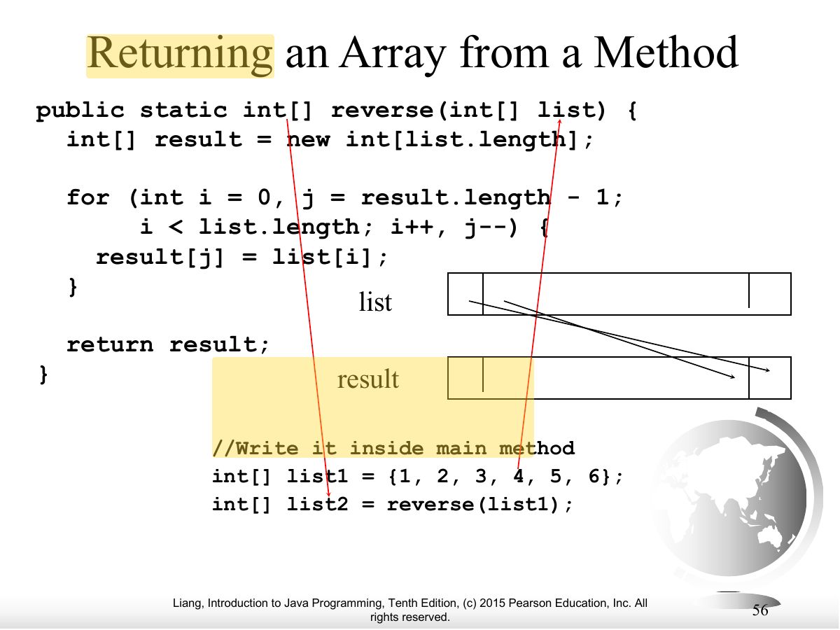 Slide 52: Returning an Array from a Method