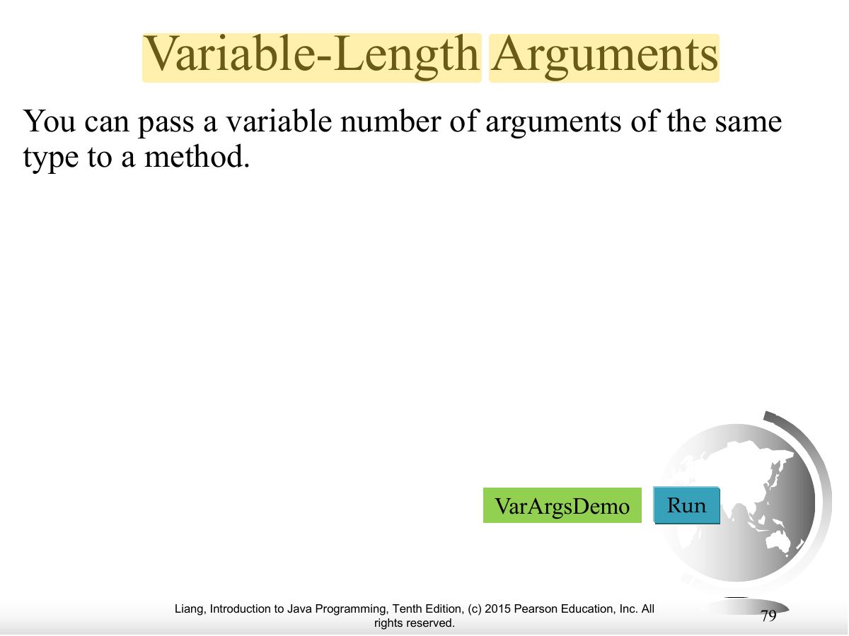 Slide 75: Variable-Length Arguments